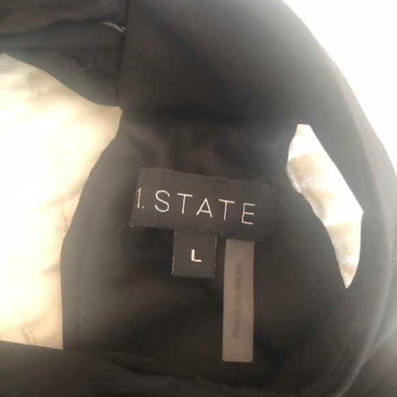 1. State Black Chiffon Tie Back Halter Top Size L - NWT - Picture 4 of 5